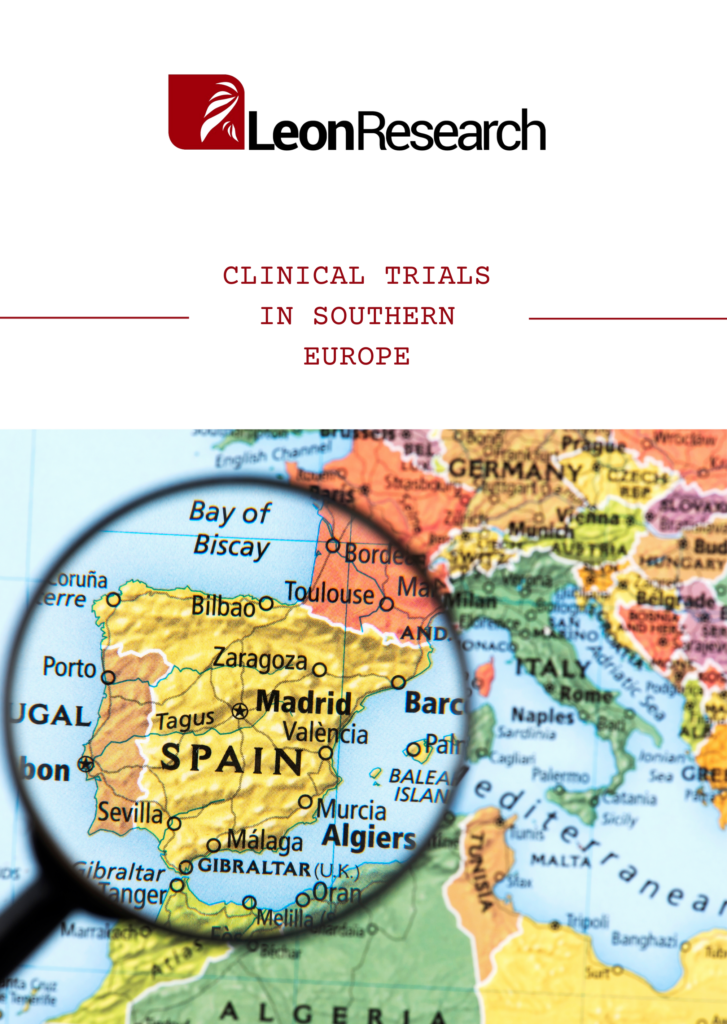 clinical trials in Southern Europe showing Spain, Italy and Portugal